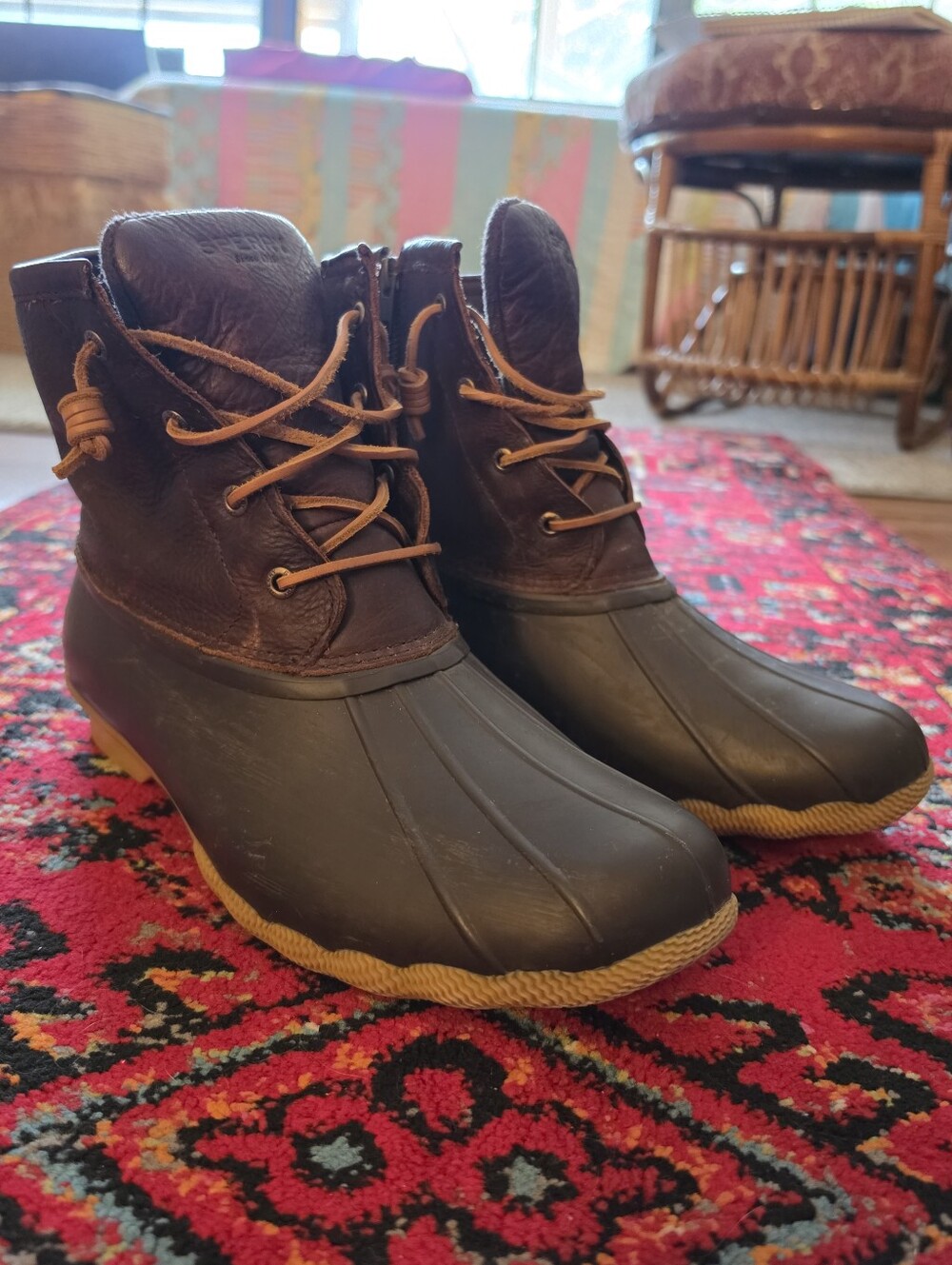 Sperry Women’s Classic Brown Duck Boots - Lace-Up And Zip Waterproof Ankle Boots